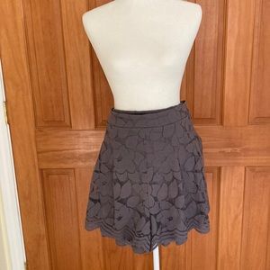 Taupe Lacy and Lined Skirt